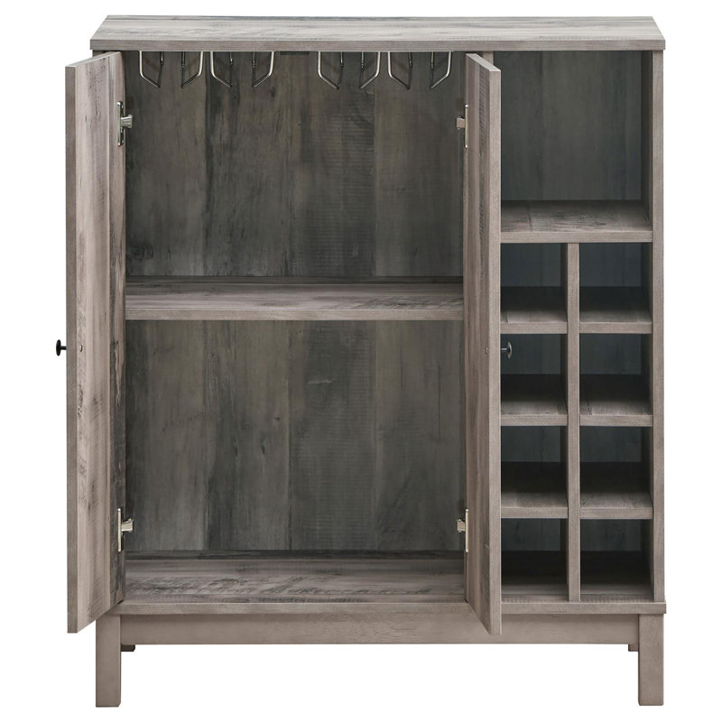 Armoire à vin en acacia patiné avec 2 portes