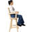 Rustic Fir Wood Bar Stool With Footrest & Wide Armrest-386268346