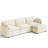 3-Seat Corduroy Sofa Sleeper, Sectional Sofa Comfy Cloud Couch with Movable Ottoman & Arm Pillows for Living Room-216802074