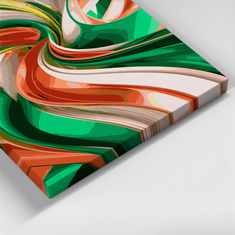 Art numérique sur toile beige Abstraction numérique 85, H 11 po x l 14 po