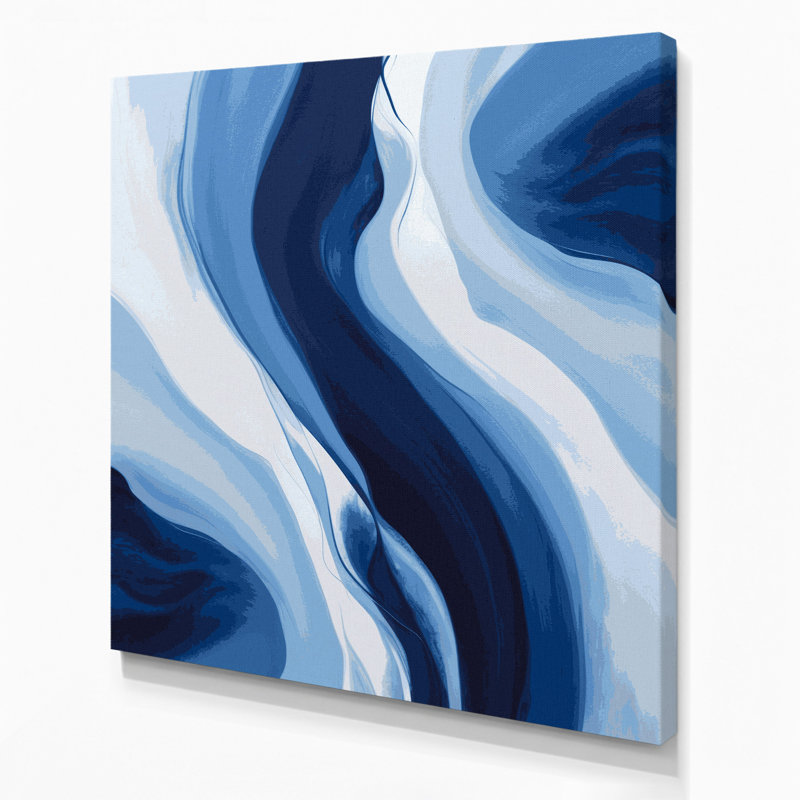 Art abstrait sur toile abstraite couleur champ 82 bleu, H 12 po x l 12 po
