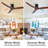 52" Farmhouse Rustic Ceiling Fan without Light - with Solid Wood Blade