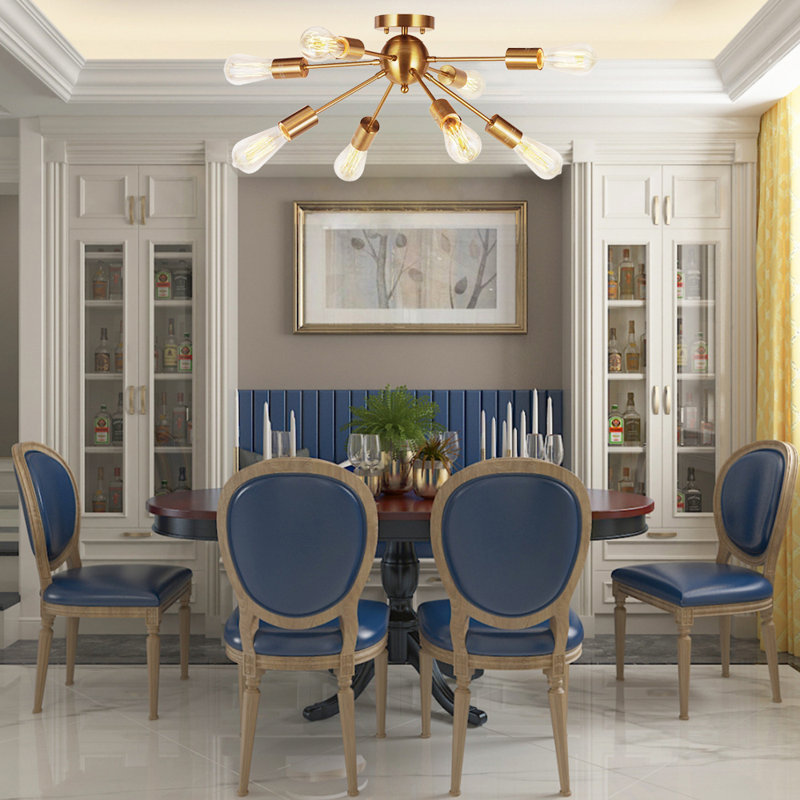 Fredette Semi Flush Mount, Brushed Brass