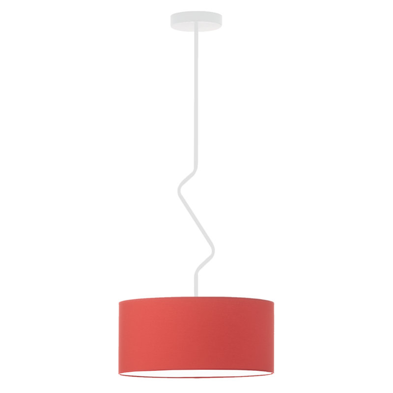 Candless 1 - Light Drum Pendant, White, Red
