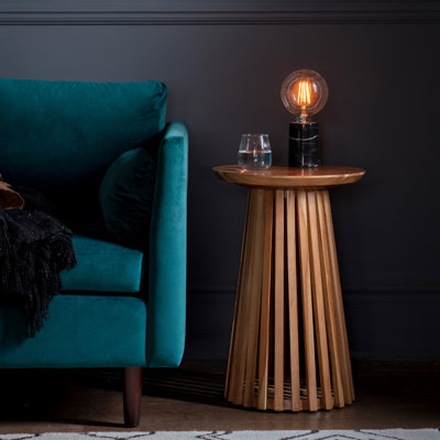 Solid Wood Abstract End Table