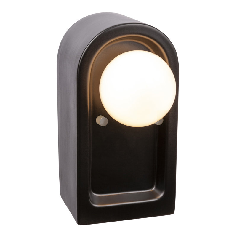 Rosalino Ceramic Flush Mounted Sconce, Carbon Matte Black