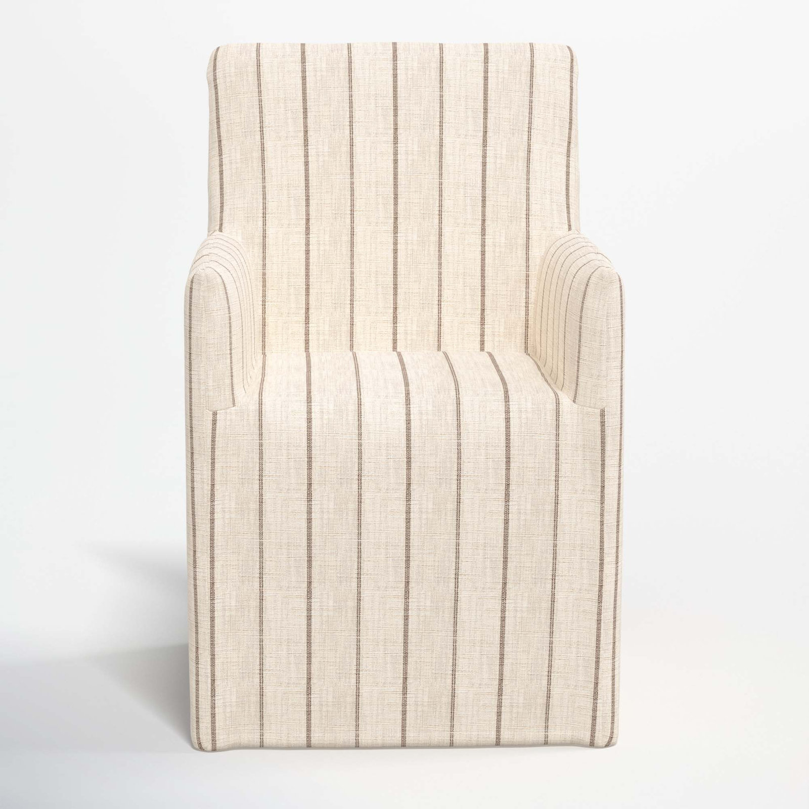 Silvia Dining Armchair, Fritz Charcoal Stripe