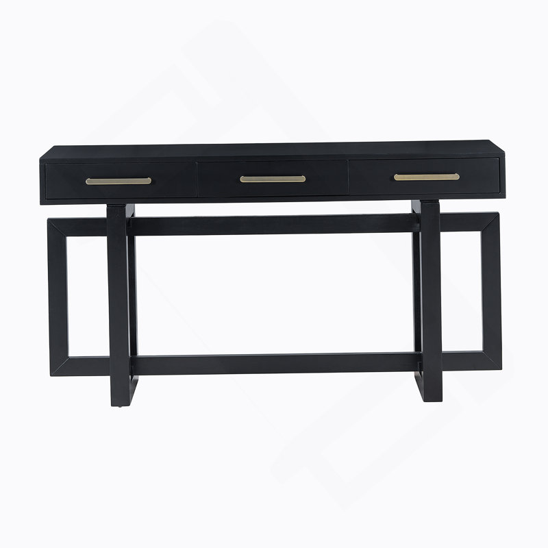 Console élégante avec trois tiroirs, table d'entrée très longue pour un placement polyvalent dans n'importe quelle pièce de votre maison