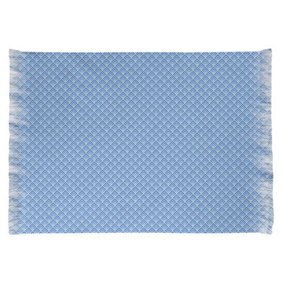 Tapis décoratif géométrique classique dégradé bleu