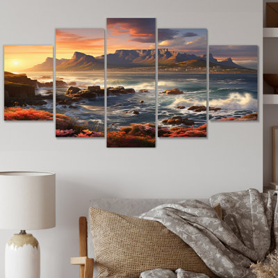 Table Mountain South Africa IV - Landscapes Wall Decor - 5 Panels