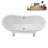 59" Streamline Clawfoot Tub,Tray,Drain, Clawfeet-101628976-102220275
