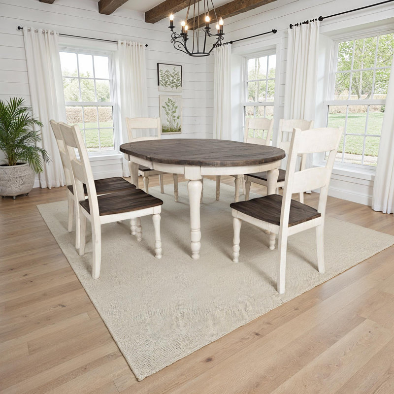 Karley 7-Piece Solid Wood Dining Set , White