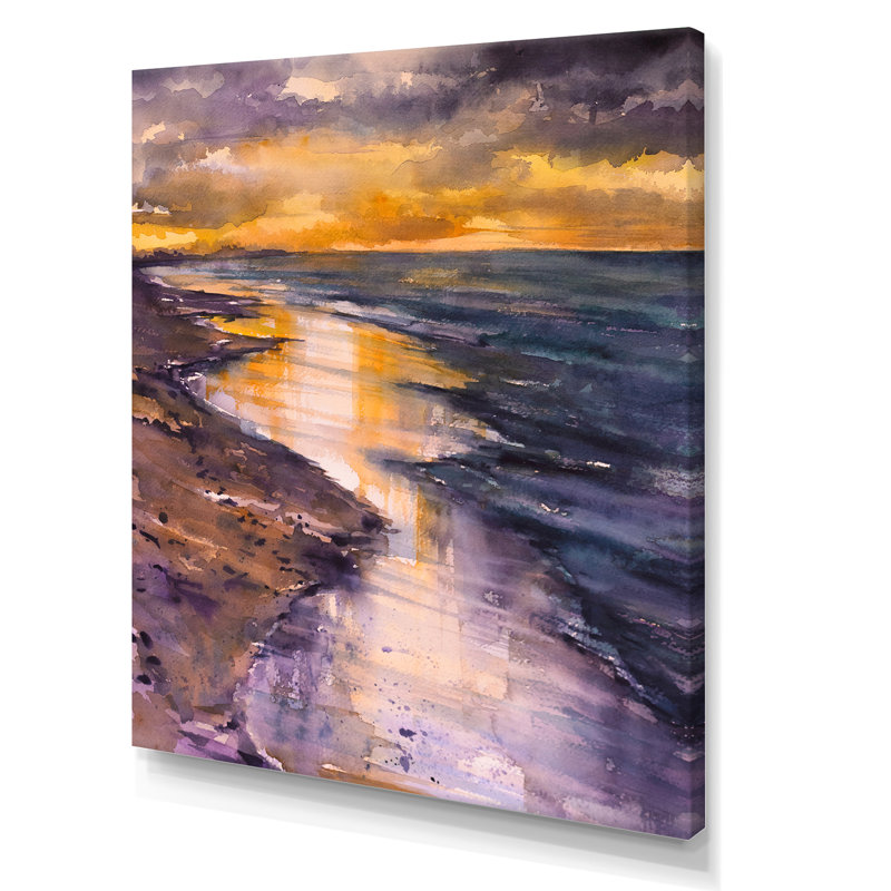 Fleurs roses et mauves après le coucher du soleil - reproduction sur toile, H 40 po x l 30 po x P 1,5 po, Toile tendue