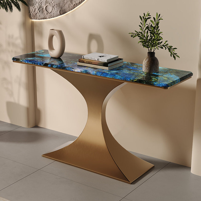 Console légère et luxueuse, 33,5 po H x 70,9 po L x 13,8 po P, Doré