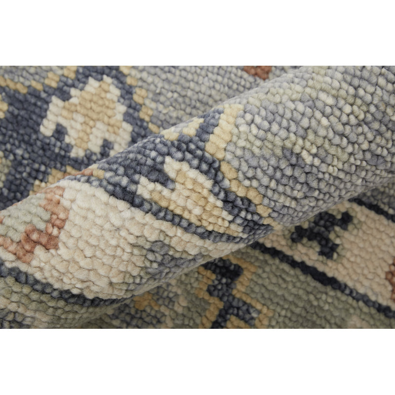 Nacy Wool Oriental Area Rug, Rectangle 2' x 3', Gray