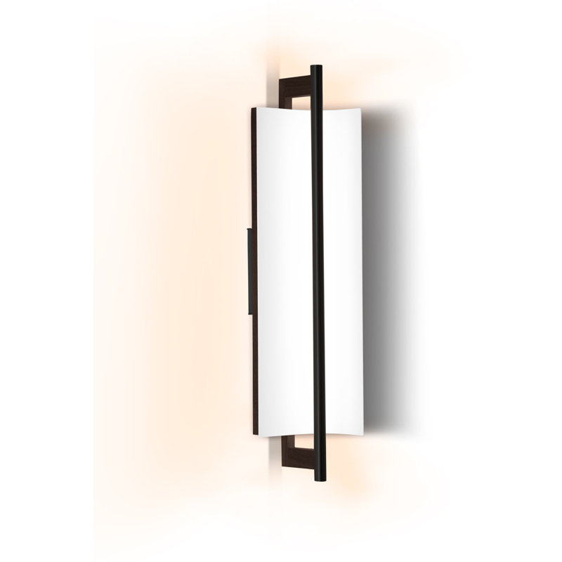 Allavo 22" Dimmable LED Bath Sconce, Brushed Aluminum/Dark Stained Walnut, Textured Black/Textured White, 2700K - 120V AC