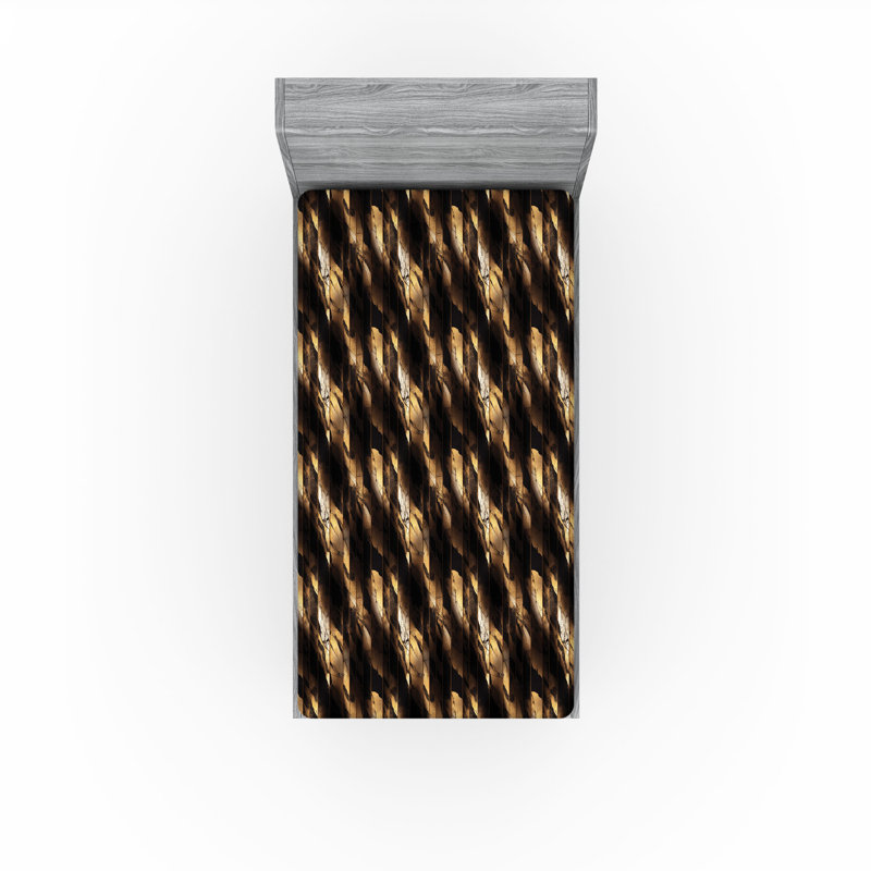 Drap-housse Ambesonne, Chameau, coquille d'œuf, blanc cassé / abstrait, Drap-housse simple TG