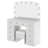 Luxurious Makeup Vanity with 10 Hollywood Bulbs, 3 Color Lighting Modes, Classic Dressing Table with Cushioned Stool and 9 Storage Drawers for Bedroom, White