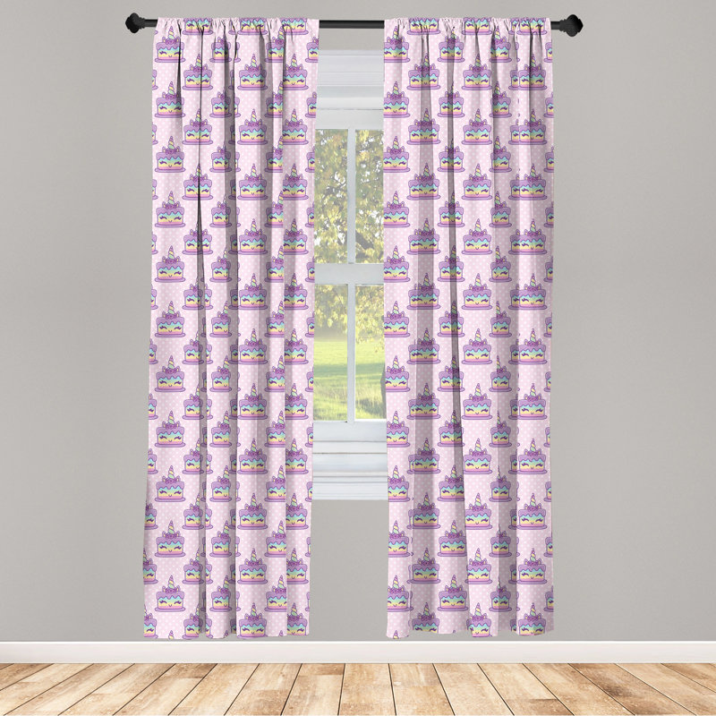 Polka Dots Semi-Sheer Rod Pocket Curtain Panels, 28" x 84"