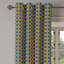 Rideau décoratif à œillets 2 panneaux Dakota Fields, 50 po x 84 po, bleu foncé, orange-1897399944