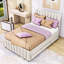 Lit plateforme tapissier avec lit gigogne et 3 tiroirs-34695218-34695223