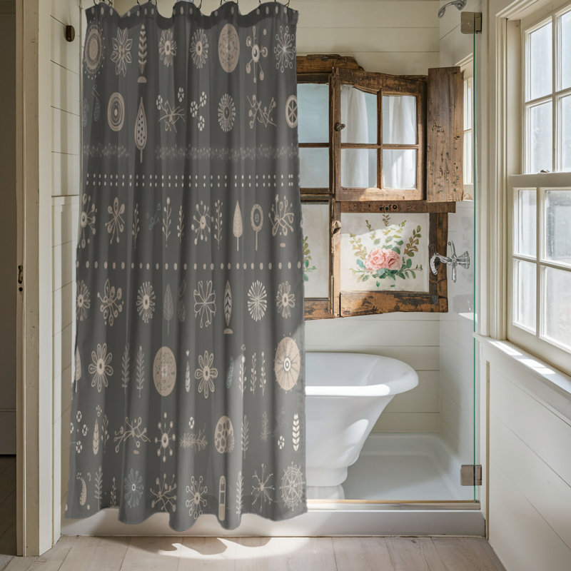 Icy Snow Abstraction - Premium Shower Curtain, 74"H x 71"W