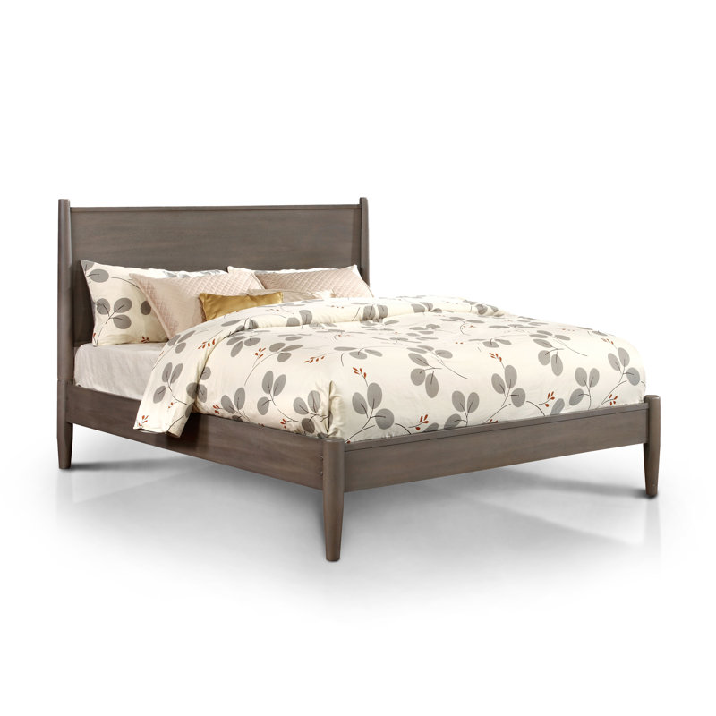 Stalter Solid Wood Platform Bed, Gray, King
