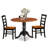 3 Piece Dinette Set for Small Spaces Contains a Round Dining Table with Dropleaf and 2 Dining Chairs, 42x42 Inch, Black & Cherry-537020493-551521011-632280151
