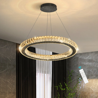 Lustre moderne en cristal noir