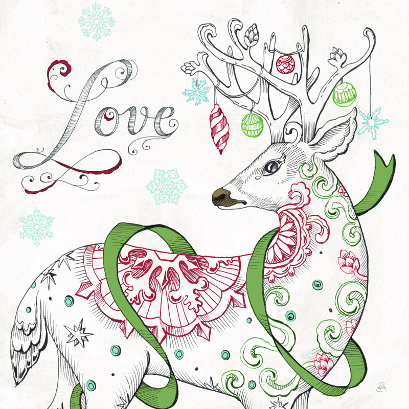 «Christmas Season V» par Daphne Brissonnet - reproduction, H 12 po x l 12 po, Non, Toile tendue