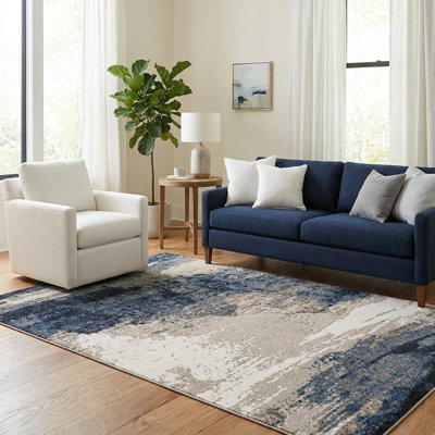 Tapis Ivy Bronx Glomma Nathanyl bleu