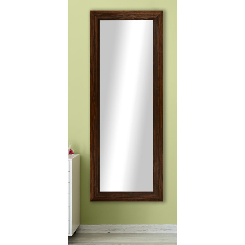 Castella Solid Wood Flat Wall Mirror, 59.75" x 20.75", Mocha
