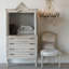 Vaisselier moderne en bois massif blanc