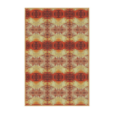 Tapis vert/rouge à motifs