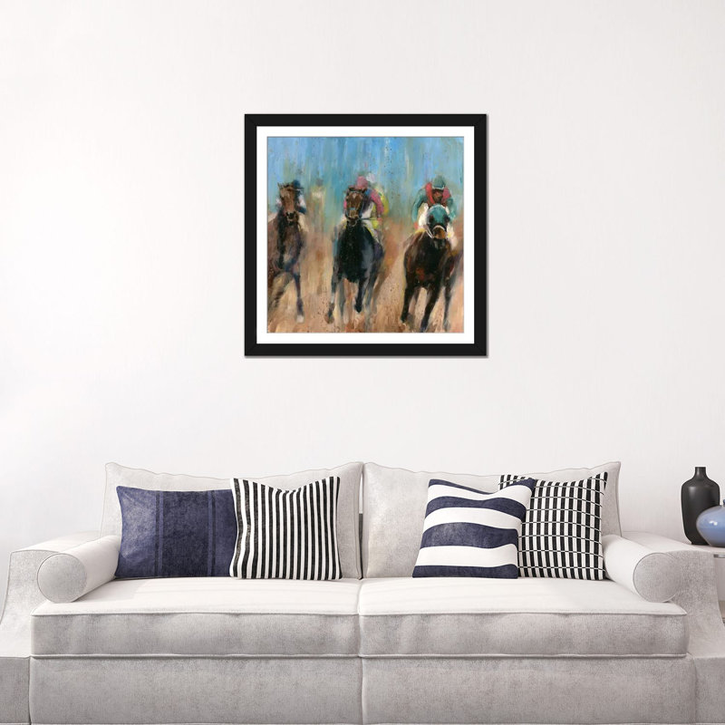 « run », reproduction sur toile, H 3 po x l 16 po x P 16 po, Papier d'art encadré noir, Blanc