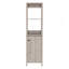Armoire à linge, deux tablettes intérieures, deux tablettes ouvertes, une porte-786469448