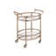 Chariot de service en verre transparent et finition or rose Lakelyn