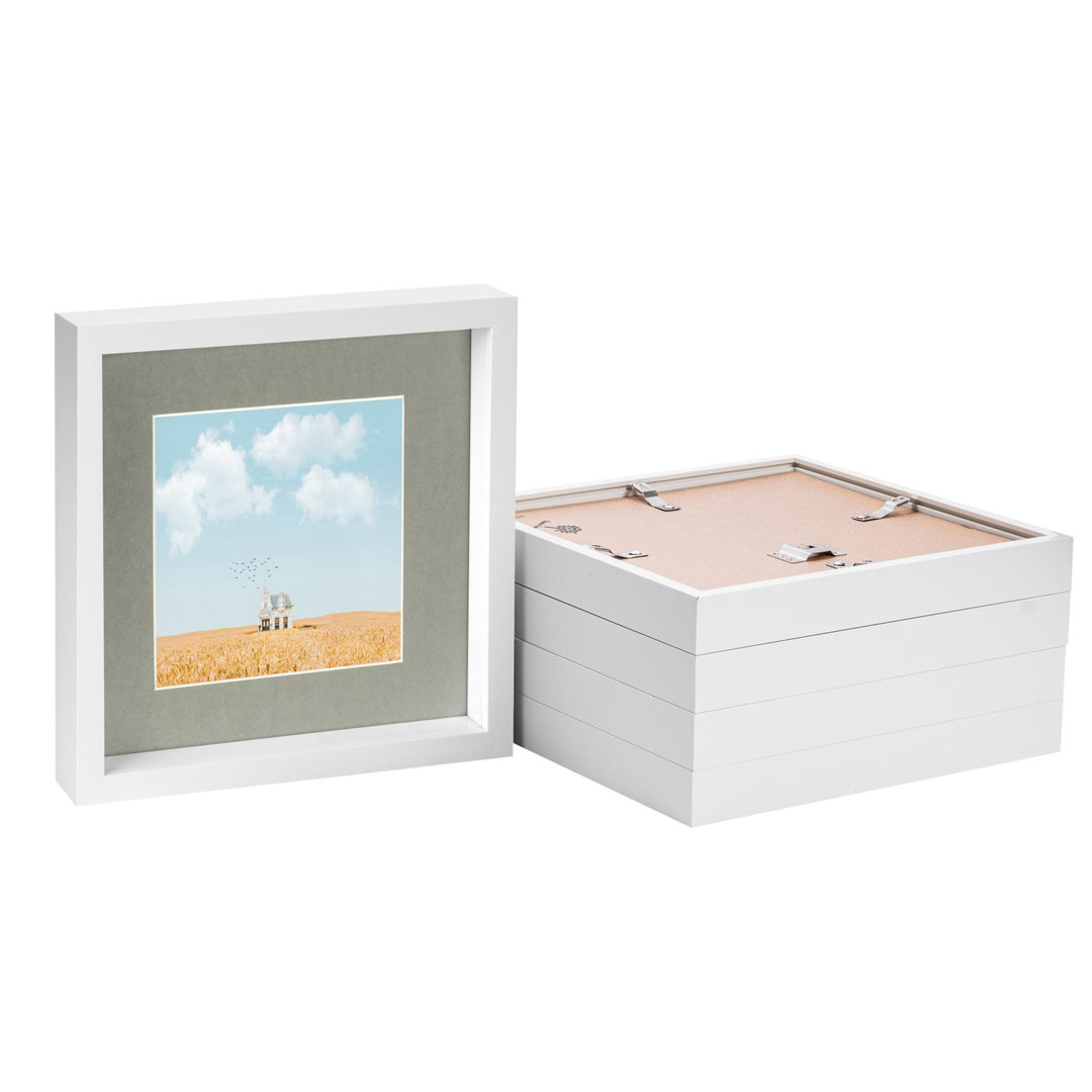 Nicola Spring - 10" x 10" White 3D Box Photo Frames