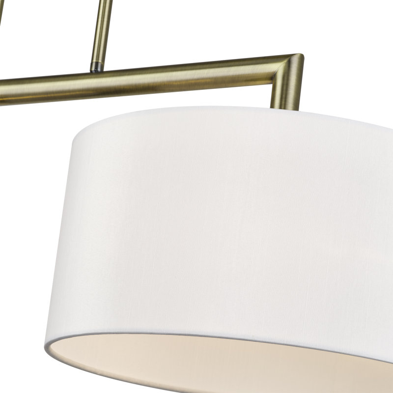 Ackley 2 Light Antique Brass Large Linear Chandelier, Antique Brass