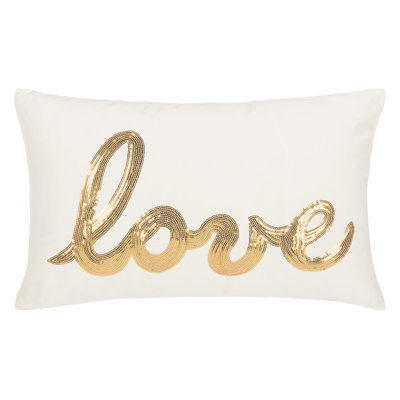 Safavieh First Comes Love Rectangular Throw Pillow In Neutral