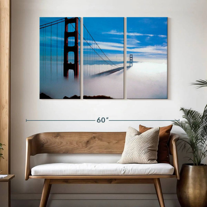 Lilie Golden Gate Bridge dans la brume, H 32 po x l 50 po