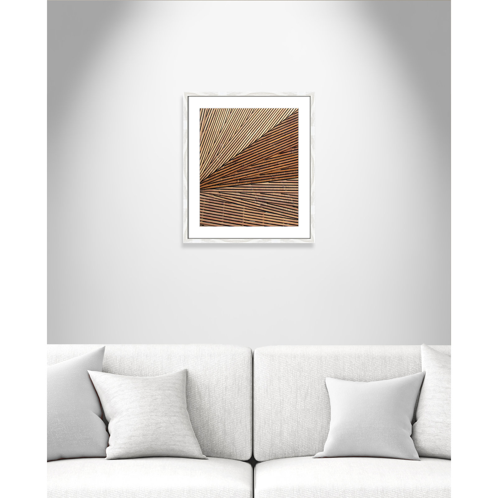 Fayette "Geometric Wood Panel 1" Print, 19" H x 16" W x 0.75" D, White Wood Grain