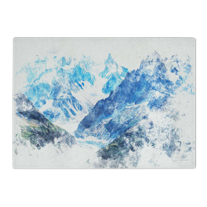 Tempered Glass Mountains in Lac Blanc Chamonix Chopping Board, 28.5 cm x 39 cm