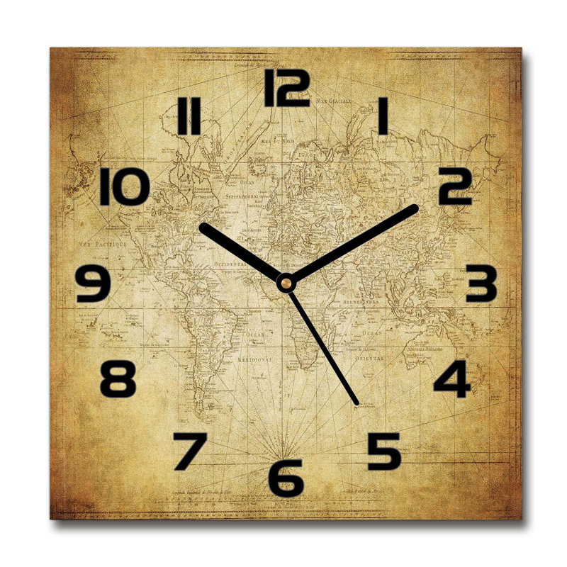 Haryuvraj Glass Wall Clock, Black/Brown