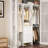 Adjustable Wooden Closet System Up to 59"W with Storage & Fabric Drawers-999725368