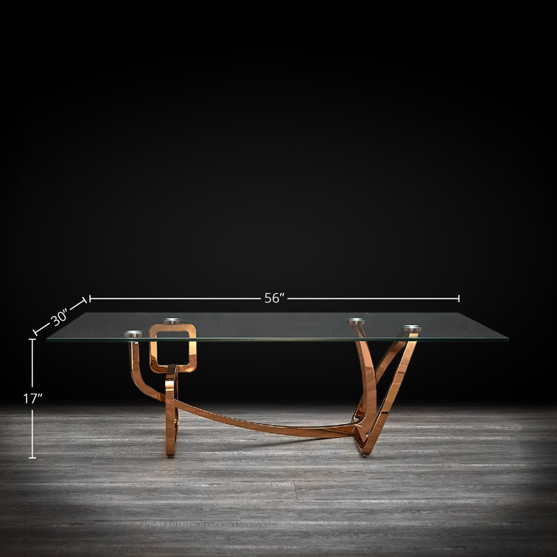 Table basse abstraite, Or, Transparent