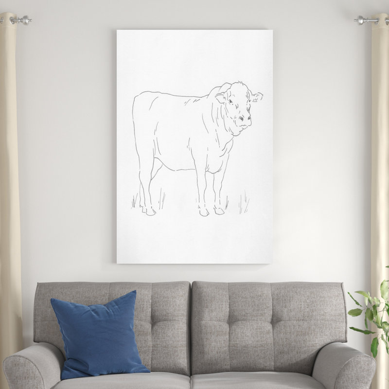 " Limousin Cattle I " by Jacob Green, 48" H x 32" W x 1.25" D