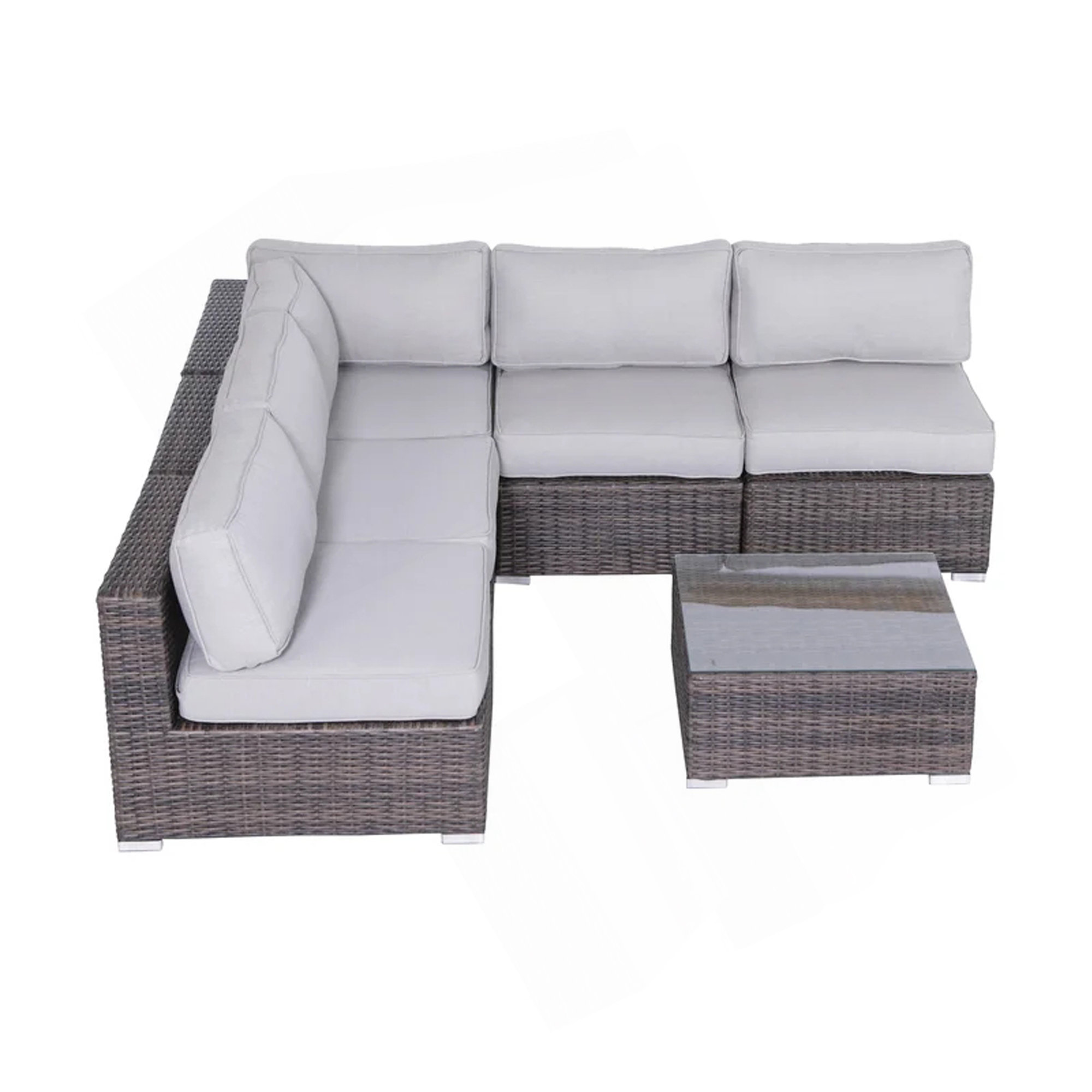 Hokku Designs Fully Assembled Wicker Person Seating Set With Cushions ...