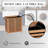 Bamboo Laundry Hamper with Lid, Removable Bag, Slatted Ventilation Design, Large Storage Basket, Perfect for Bathroom or Laundry Room