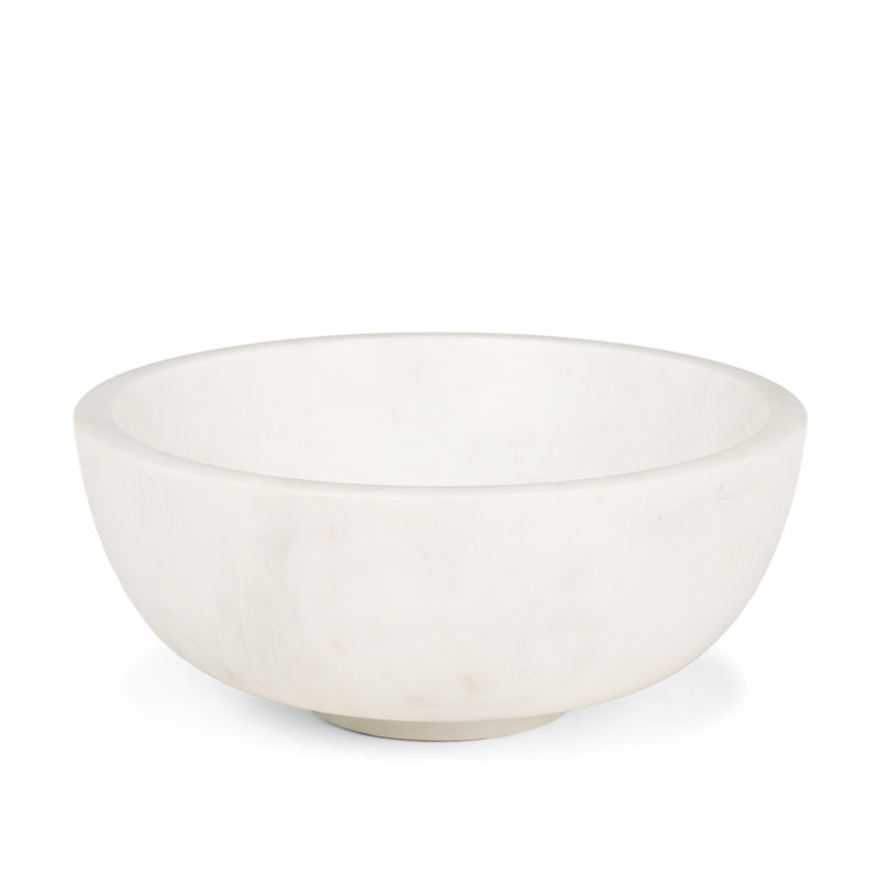 Bol rond en marbre blanc 10 po